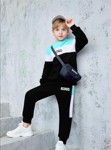 Boy Clothes Plant Camouflage Pants LA Letter Print Top Sweatsuit Fall Boys Outfits Set3