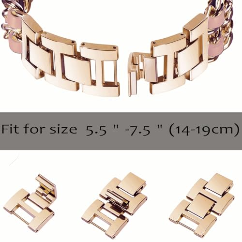 Bracelet Band with Cute Charm Compatible for Apple Watch 38mm 40mm 41mm 42mm (S11/10) Women, Cuban Chain Strap for iWatch Series 11 10 9 8 7 6 5 4 3 2 SE, Pink&Rose Gold - image 7
