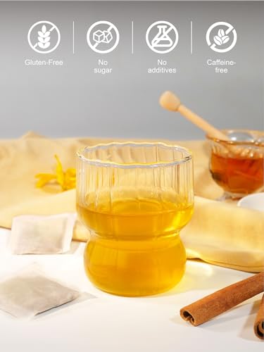 Image of TeeLux Turmeric Ginger Cinnamon Tea, Natural Turmeric Herbal Tea with Ginger and Cinnamon, Spicy & Sweet Flavor, Caffeine Free, 100 Count