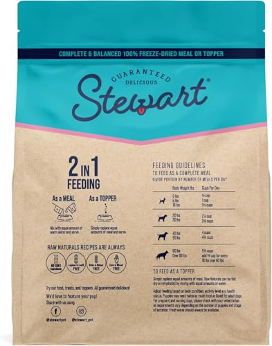 stewart raw naturals freeze dried raw dog food or meal topper chicken and salmon recipe 32 ounce bag complete and balanced nutrition