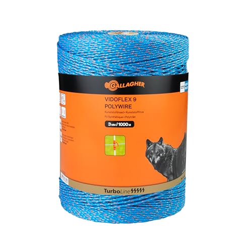 Fil synthétique bleu Gallagher Vidoflex 9 TurboLine Plus 1000m haute conductivité