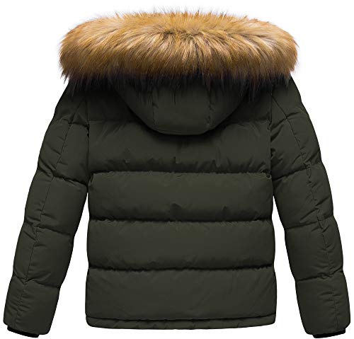 Creatmo Us Boy's Kids Winter Coat Warm Fleece Lined Puffer Ski Jacket Army Green 6/7 #TOP1