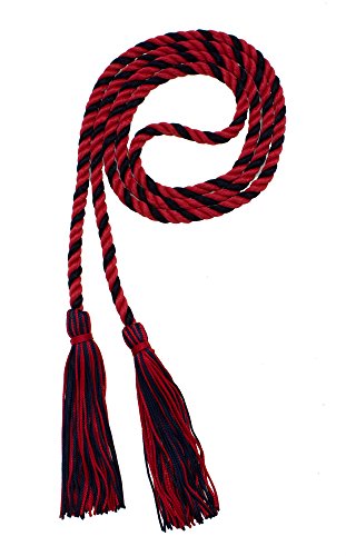 Image of Tassel Depot Graduation Honor Cord - RED /Navy - Every School Color Available - Made in USA