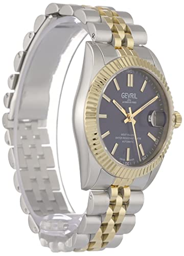 Gevril 48904 Men's West Village Automatic Watch, Two Toned SS IPYG Bracelet with Deployment Buckle4