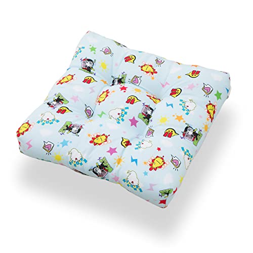 サンサンキッズ 学童 クッション クッション 30 × 30 × 5 cm 日本製 (ブルー)
