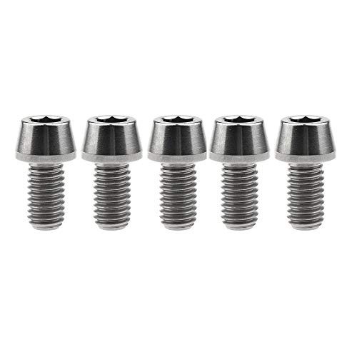 Ruifu Lot de 5 boulons à tête hexagonale M8 x 15 20 25 30 35 40 45 50 mm en titane Gr5 conique Pas 1,25 mm DIN912 Ultraléger Lot de 5 (M8 x 15 mm, titane) Cover