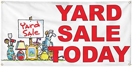 Vinyl Banner Multiple Sizes Yard Sale Today Red Business Outdoor Weatherproof Industrial Yard Signs 4 Grommets 24x36Inches Vinyl Banner Multiple Sizes Yard Sale Today Red Business Outdoor Weatherproof Industrial Yard Signs 4 Grommets 24x36Inches
