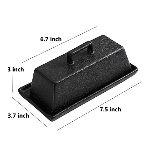 Sizikato Porcelain Butter Dish With Lid, Matte Black-7.5 Inch #TOP1