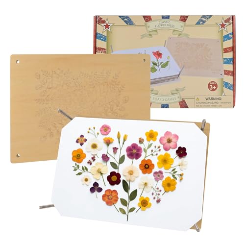 YUROZAC Wooden Flower Press Kit for Drying Flowers & Leaves | 11.8 x 8.3 Inch, DIY Nature Craft Flower Pressing for Kids Adults, Artists