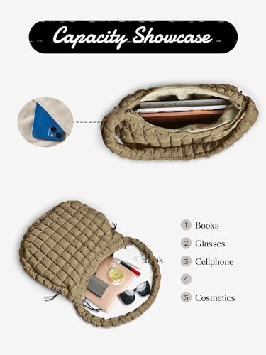 Puffer Quilted Shoulder Bag for Women Padding Shoulder Bag Puffy Hobo Bag Trendy Tote Bag 20254
