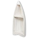 Farbe: antique white LEBENSwohnART Bootsregal Ocean ca. H97cm Dekoregal Holzregal Regal Bücherregal Shabby Eckregal