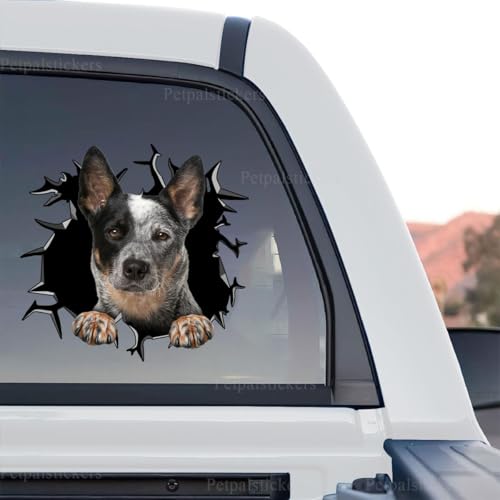 Image of Cute Dog Stickers for Car Window Decals Waterproof Funny Sticker (Australian Cattle Sticker)