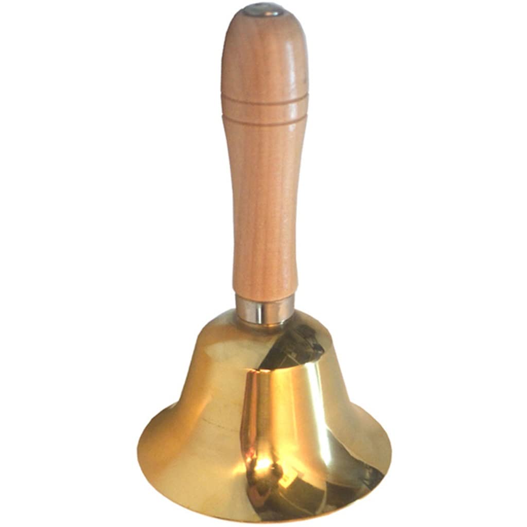 Handglocke, Messing-Handglocke, Hochzeitsglocken, Bar, Party, Event, Unterhaltung, Abendessen, Glocke, 4 Größen zur Auswahl (Farbe: Primärfarbe, Größe: 7,3 * 4,3 Zoll) (Farbe: Prima ( Color : Golden ,