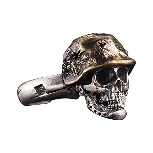 Image of Skull Ring 925 Sterling Silver Handcrafted Gothic Rock Punk Diablo Vintage Cocktail Party Biker Retro [Soldier 60011]