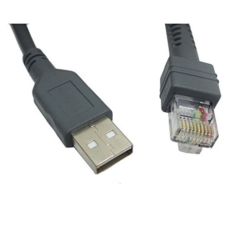 Jekewin USB to RJ45 Cable 7ft 2M for Symbol Barcode Scanner LS2208,LS2208AP,LS4208,LS1203,LS7708,LS7707,LS9208, DS3578