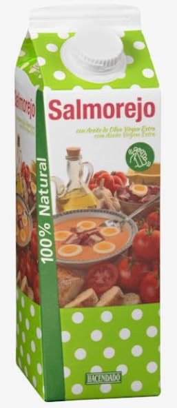 Salmorejo al Estilo Cordobés, Salsa Tradizionale Spagnola, 1 Litro, 4 Confezioni, pack 3