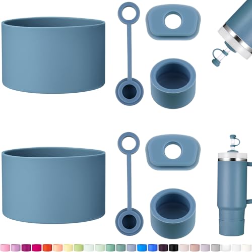 HYZ 8pcs Stanley Cup Accessories, Spill Proof Stopper & Boot Set, Indigo