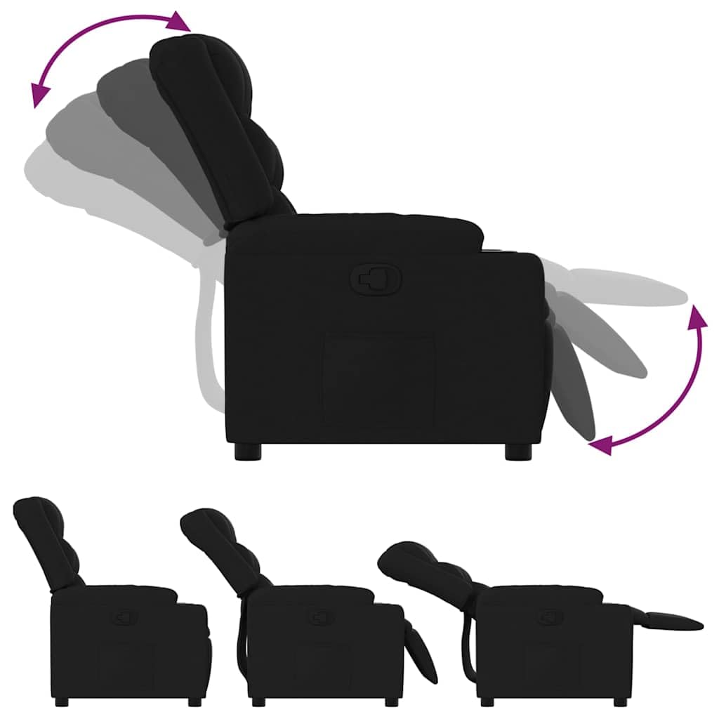 Sillón Relax Negro Tela Manual Ajustable TV Sillón