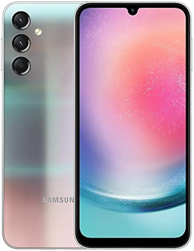 SAMSUNG Galaxy A24 4G LTE (128GB + 4GB) Unlocked Worldwide Latin Version (Only T-Mobile/Mint/Metro USA Market) 6.5" 50MP Triple Camera + (w/Fast 25w Wall Dual Charger) (Silver)