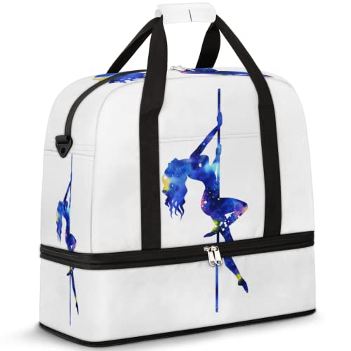 Sports Gym Bag, Pole Dance Girl Travel Duffel Bag with
