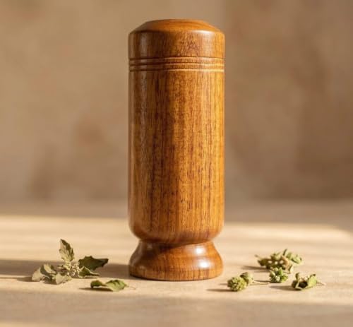 Image of Vijaysar Wood Herbal Glass (90 ml) | Ayurvedic Wooden Tumbler for Wellness | Natural Sugar Management Support | Wooden Cup for Daily Use | Handcrafted Indian Kino Tree Glass (2)