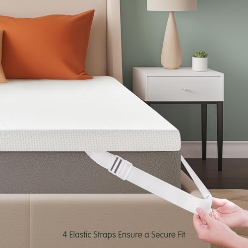 CHUN YI 4 Inch Gel Memory Foam Mattress Topper Cal King, Ventilated Breathable Bed Topper with Rayon from Bamboo Cover, Mattress Pad for Pressure Relief, CertiPUR-US Certified