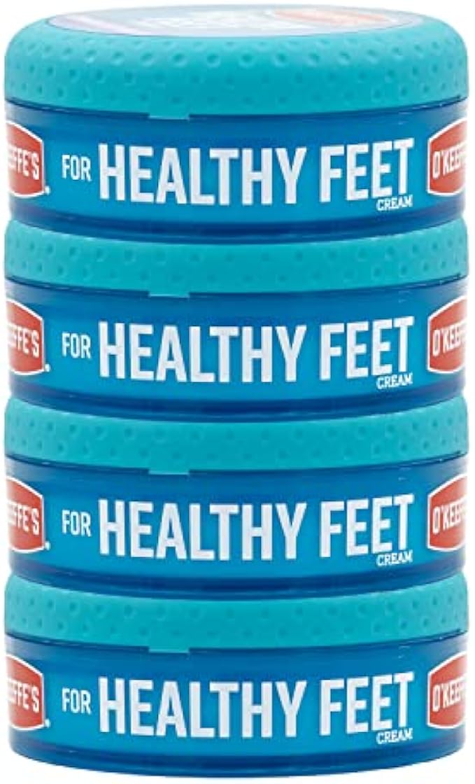 O'Keeffe's Healthy Feet Foot Cream for Extremely Dry, Cracked Feet, 3.2 Ounce Jar, (Pack of 4)