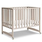 MAMAZING EvoNook 6-in-1 Convertible Mini Crib, 100% New Zealand Wood, Portable Mini Cribs with Wheels for Small Spaces, GREENGUARD Gold Certified, Washed Natural