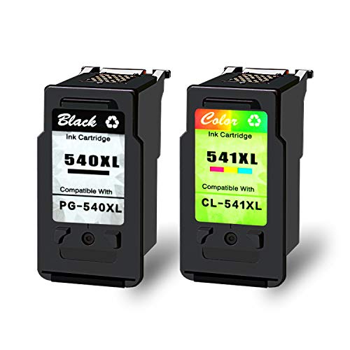 NineLeaf PG-540 CL-541 - Cartuchos de tinta remanufacturados para Canon Pixma MG3650 MG4250 MG3250 MX535 MG3550 MX475 MG4200 MG3500 MG3600 MG3150 MG4150 MG2150 MG2250 (1 negro, 1 color)