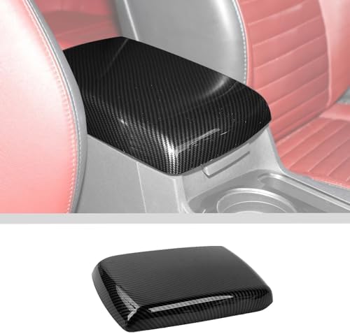 Armrest Cover For 2015-2023 Dodge Challenger Coupe - Black Leather Center Console