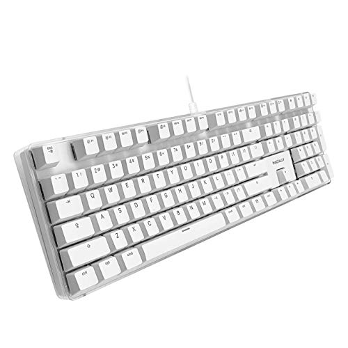 Macally Backlit Keyboard for Mac and a Silent Wired Mouse, Fresh White Duo for Your Desktop