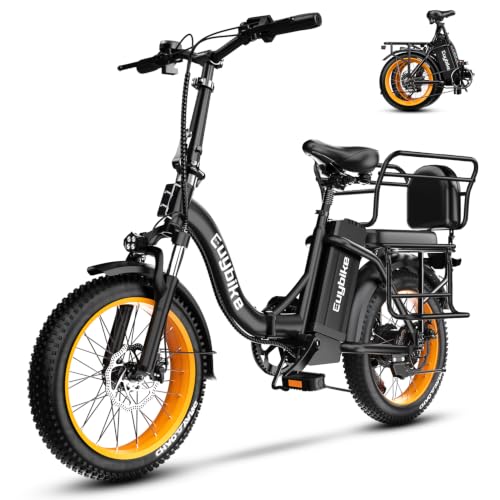 Image of 1000W Folding Electric Bike,48V 20AH Removable Battery E Bike,30+MPH,80 Miles Max Range Electric Bike for Adults,20 inch Fat Tire Foldable ebike,Adult Electric Bicycle for Commute Beach Snow