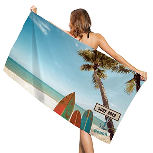 Serviette de plage microfibre grand format TILEZE drap de bain 2pc - 2