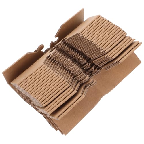 Luxshiny 20pcs Shipping Box Edge Protectors with Locking Paper Corner Guards, 160x40x3mm Cardboard Corner Wraps for Package and Carton Edge Protection in Industrial Shipping