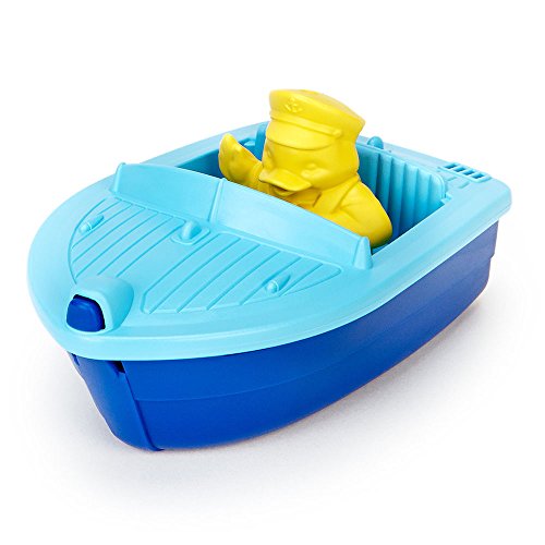 Green Toys Launch Boat, Blue - Pretend Play, Motor Skills, Kids Bath Toy Floating Vehicle. No BPA, phthalates, PVC. Dishwasher Safe, Recycled Plastic, Made in USA.