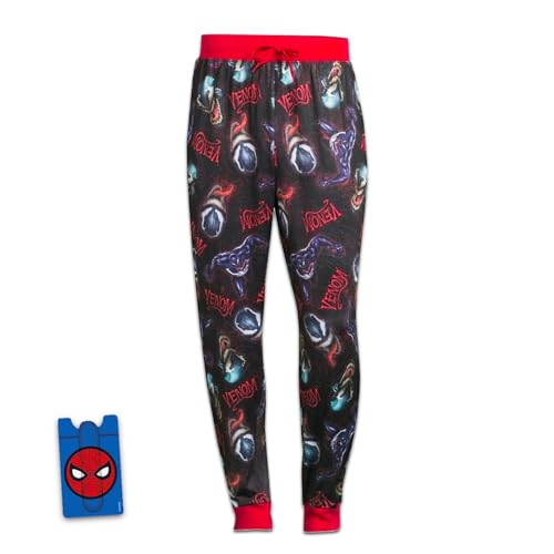 Marvel Venom Pajama Pants Bundle - Boys, Teens, Men (US, Alpha, Large, Multicolor) with Bonus Phone Wallet