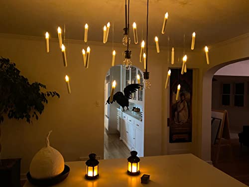 Homemory HXFNBGLYKMZ-12 Hanging Floating Candles With Wand Remote And String, 12 Pcs Flying Flameless Led Taper Candles Warm White Light thumb #4