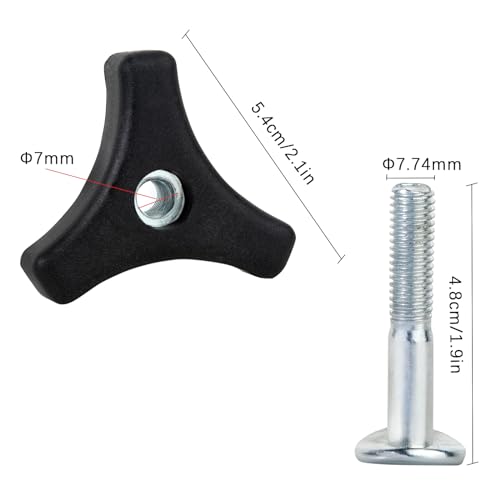 DemJamr 6 Sets Lawn Mower Handle Knobs Nut Bolt, Triangle Handle Knob Screw Bolt for Honda & Most Lawn Mower Machine Accessories