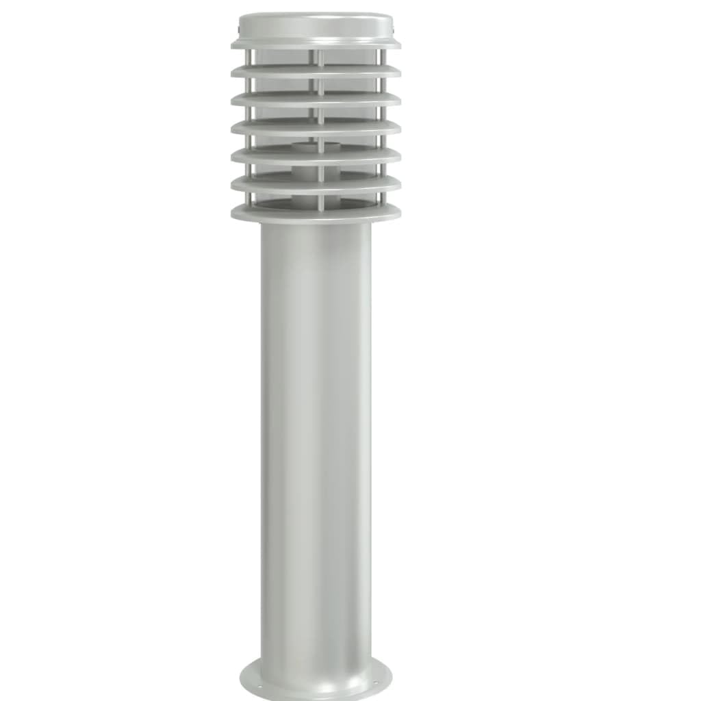 Lampada da Terra per Esterni con Presa Argento 60 cm in Acciaio,Lampade da Terra,Lampada da Terra Moderna,Lampade da Terra per Soggiorno-4006373