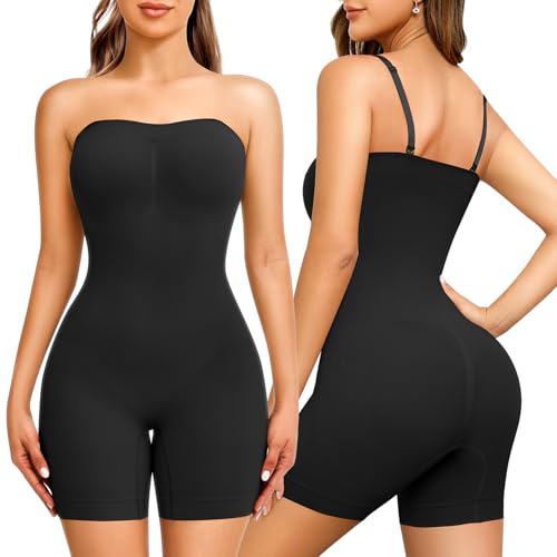 Image of Strapless Shapewear for Women Tummy Control Seamless Jumpsuit Shapewear | Bodysuit Butt Lifter Thigh Slimmer Body Shaper Seamless Under Dresses