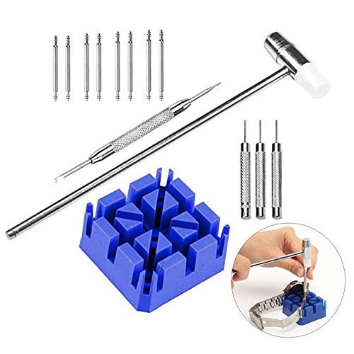 LHKJ 14 Pcs Montre Outil de Réparation Kit Outil Chasse Goupille Ajustable Compatible avec Montres