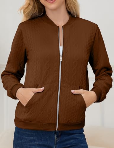 Image of Womens Full Zip Up Cardigan Sweater Casual Solid Long Sleeve Sweatshirt Coat with Pocket