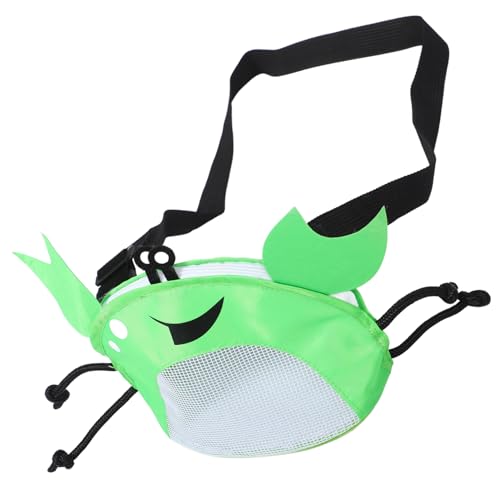 Kisangel Little Girls Crab Beach Bag Mesh Bag Sea Shell Design Boys and Girls Collecting Pouch Beach Toys Carrier Accessory