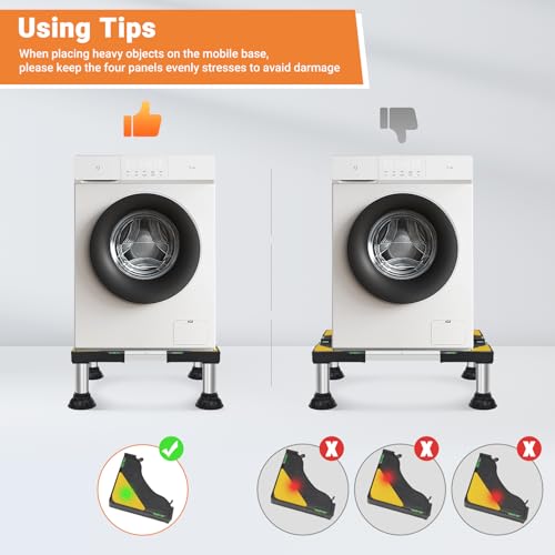 WBD WEIBIDA Mini Fridge Stand Washer And Dryer Stand for 16-24 Inch Appliance Portable Washing Machine Stand Base with 4 Strong Feet Laundry Pedestal Universal Stand (Height 7"-8.4" Adjustable) by W B D WEIBIDA - Image 6