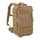 Tragbarer taktischer Militär-Rucksack, Molle-Tasche, Outdoor, Reisen, Camping, Bergsteigen, Outdoor, Camping, Rucksack für Damen und Herren (Farbe: Wolfbraun)