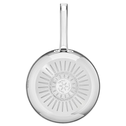 Foto von Tefal Duetto On Bratpfanne 24 cm, Go Ceram keramische Antihaftbeschichtung, Thermo-Signal, genieteter Griff, für alle Herdarten geeignet, langlebig, Edelstahl, G7660434