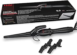 Tapered Hair Curling Wand 1/2-1 Inch Hair Curler add Short Clip and Cool Tip, Curling Iron with Ceramic Coating Barrel, Adjust Temp Settings & 60 Min Auto-Off, Black