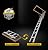JONAFORS Aluminum Attic Ladder Pull Down Loft Stairs Folding Retractable Household Manual Lifting, for 7'8"-10'3" Ceiling Height, 25" x 54", 350 lbs Capacity