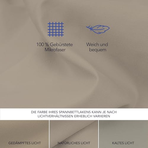 Dreamzie - Spannbettlaken 160x200cm - 100% Mikrofaser - Steghöhe 35cm – Ansicht 4