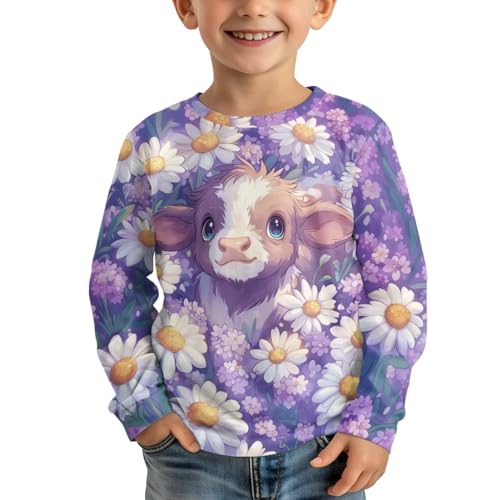 Image of Long Sleeve Shirts for Girls Winter Tops 3-16t Cartoon T Shirts for Fall Clothes